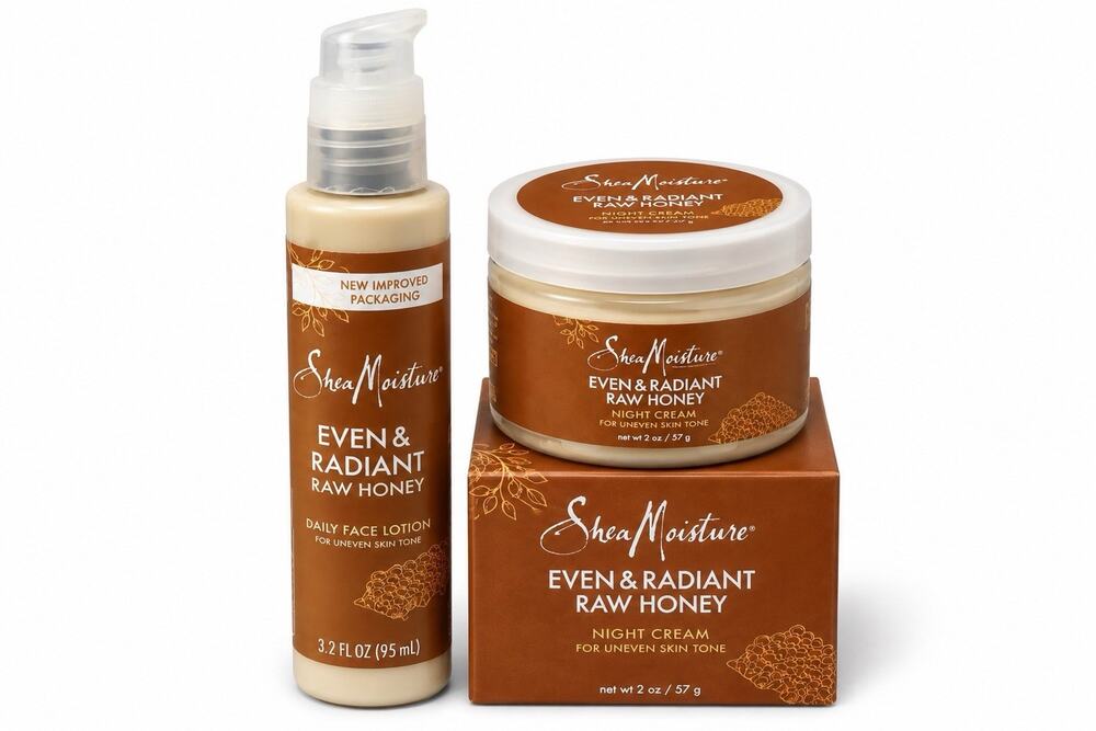 SheaMoisture Even & Radiant Raw Honey Face Lotion & Night Cream 2 Pc Set NEW